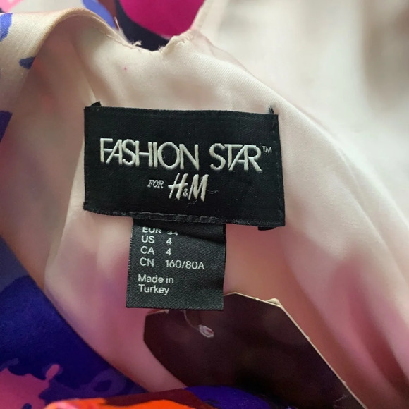 NWT H&M Fashion Star Structured Floral Print Dress w/ Cap Sleeves Size 4 - Picture 10 of 14